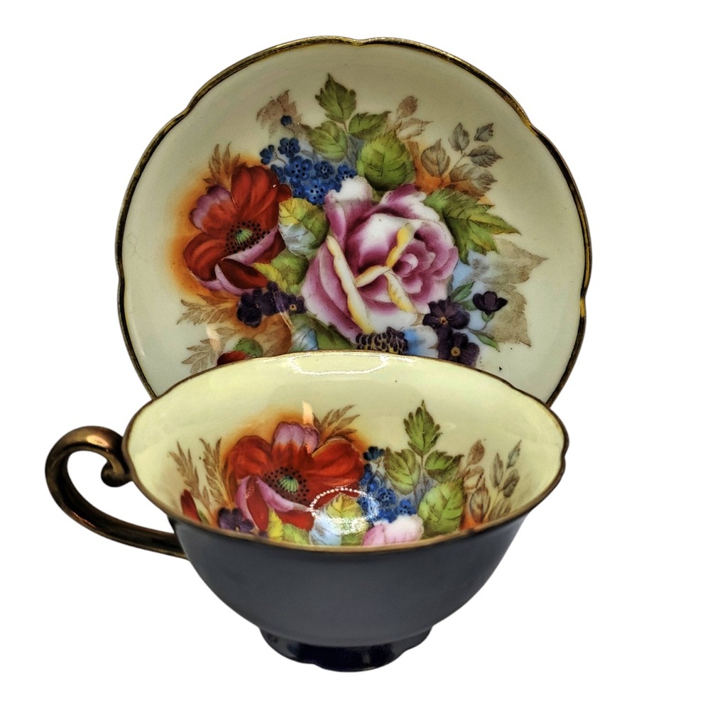 Lefton Occupied Japan Floral Cup and Saucer
